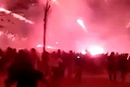 Revellers flee as fireworks display turns into &#039;war zone&#039;