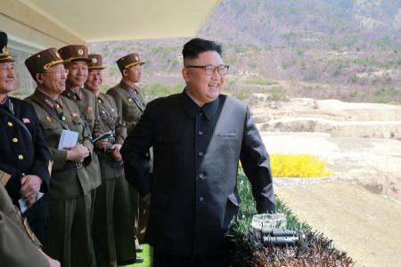  North Korean Leader Kim Jong Un observes a target-striking contest by the Korean People&#039;s Army 