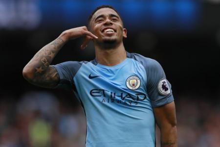  Manchester City&#039;s Gabriel Jesus celebrates scoring their second goal