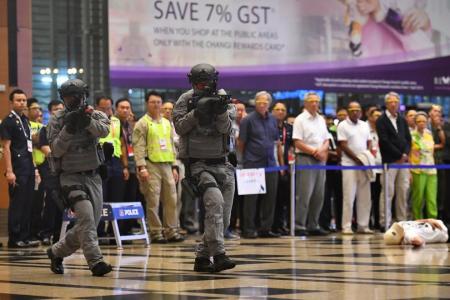 Agencies hold counter-terrorism drill at Changi Airport