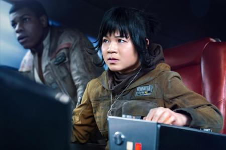 Kelly Marie Tran with John Boyega in Star Wars: The Last Jedi