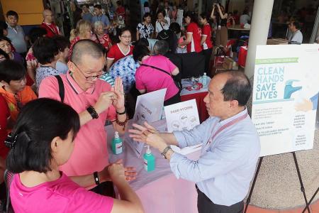 Jurong East shoppers get hands-on hygiene tips