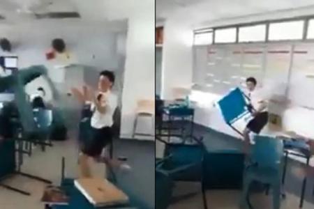 Students disciplined after throwing furniture in online video