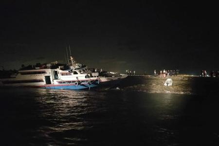 Indonesian ferry runs aground at Pulau Tekong
