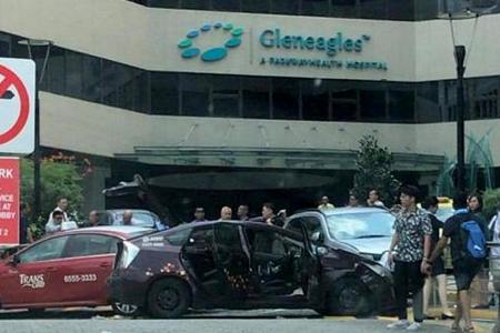 One dead, one taken to NUH after four-cab accident outside Gleneagles