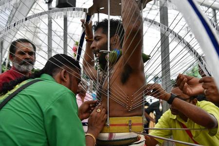 Music eases burden for kavadi-bearers at Thaipusam celebrations