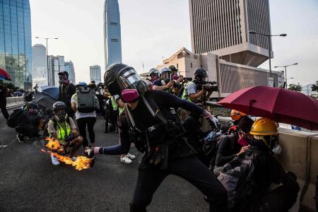 Chaos returns to HK as police fire tear gas, water cannons