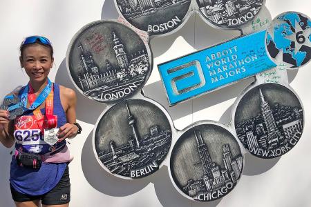 Mum, 46, goes from training partner to finishing all 6 marathon Majors