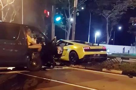 Two taken to hospital after accident involving Lamborghini and van