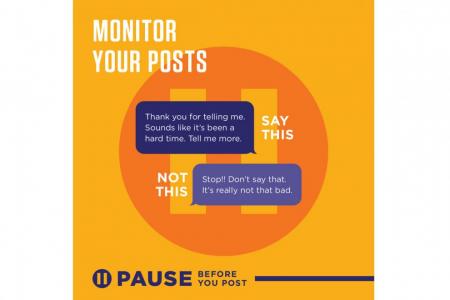 #PauseBeforeYouPost campaign: A move to help young people have safe conversations with those in mental distress