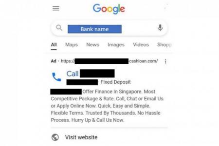 Police warn of fake bank hotlines in Google search advertisements, victims lost $495,000