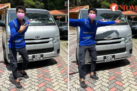 Van driver challenges motorist and poses for photos after blocking cars at AMK carpark