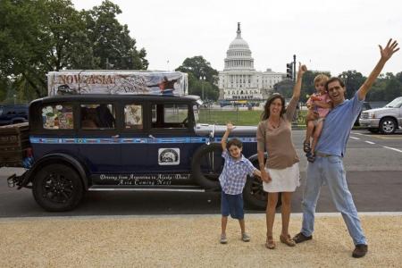 Family comes home to Argentina after 22-year drive around the world in vintage car