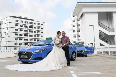 Woman uses father's ComfortDelGro taxi as bridal car on her big day
