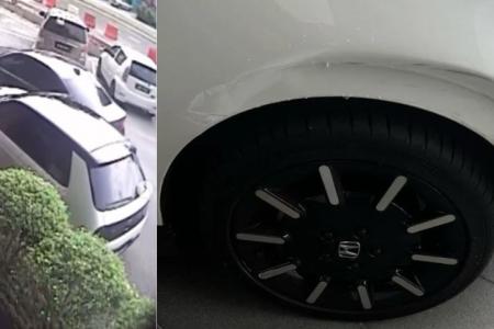 Driver of Singapore BMW bumps into Johor prince's electric car, walks away