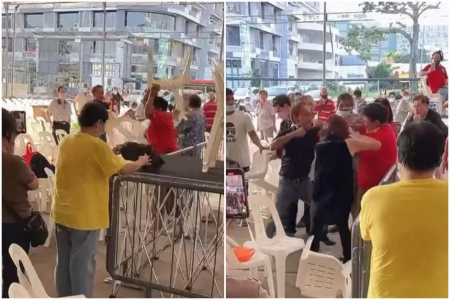 Three elderly people arrested for affray at temple getai event