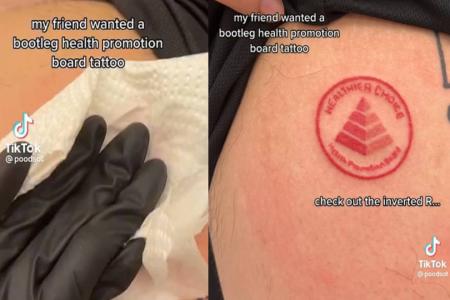 Man tattoos 'Healthier Choice' symbol on thigh as a testament to leading a healthier life