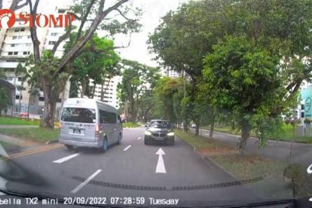 BMW driver goes against traffic flow, like 'he owns the road'