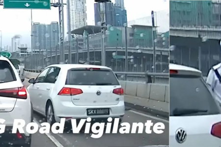 S'pore car tries to cut the queue on Causeway, gets led away by Malaysian traffic police