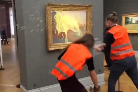 Climate activists pour mashed potatoes on US$111m Monet work in German museum