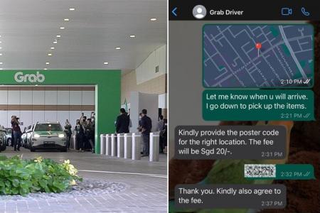 Grab driver goes off with woman's items, demands $20 to return them