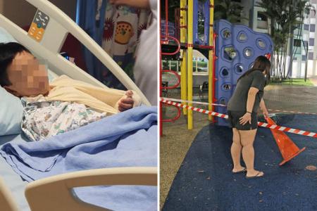 Boy breaks arm after tripping over hole at Sengkang playground