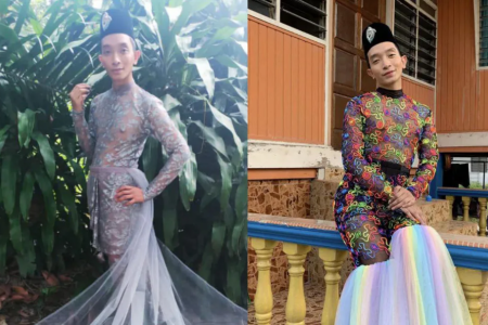 M'sian man unperturbed by criticism over his colourful (and see-through) Hari Raya outfits
