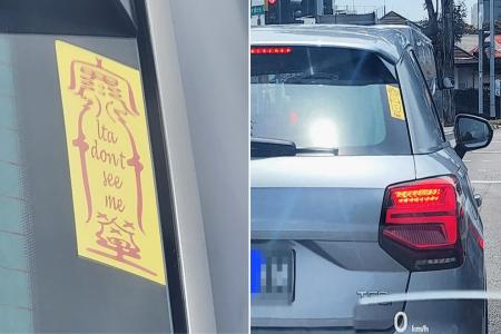 Singapore driver sticks talisman on car to ward off LTA fines