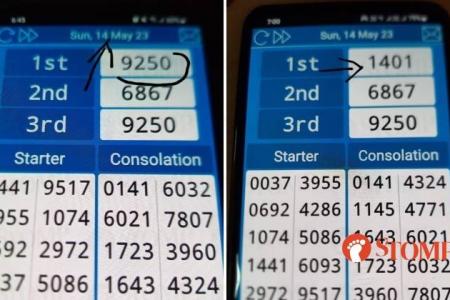 Man throws away betting slip after seeing 4D results, then 1st-prize number changes 15 minutes later