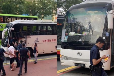 Cyclist arrested after allegedly assaulting elderly tour bus driver