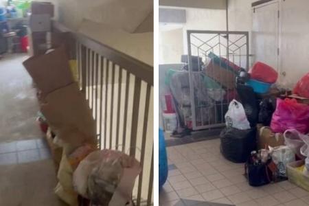 Hoarders fill common corridor of Woodlands block 