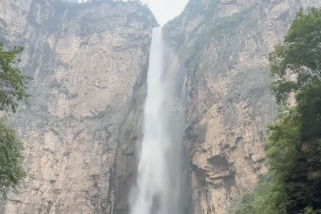 What's at the top of Asia's tallest waterfall? A water pipe