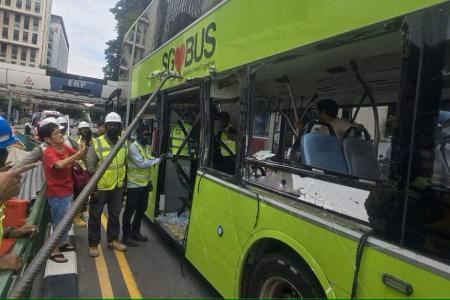 Part of Ophir Road closed after accident involving bus and trailer truck