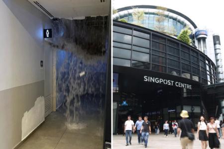 Girl trapped in toilet after pipe bursts at SingPost Centre