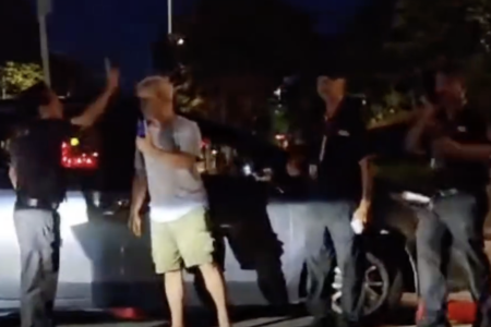 Tempers flare as guards try to stop car from leaving condo