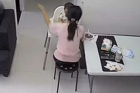 Maid caught on CCTV hitting toddler allegedly lies about it