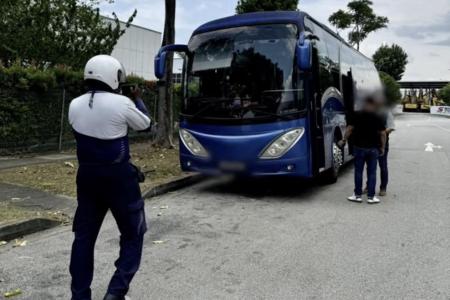 25 buses fined in crackdown on illegal parking in Tuas