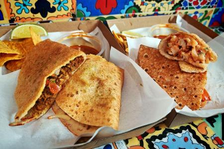 Double the kick with Indian-Mexican dosa taco