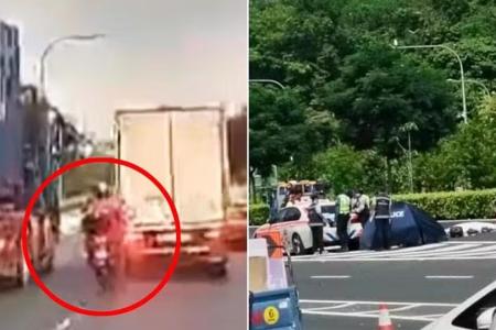 Motorcyclist dies in KJE accident involving lorry, truck