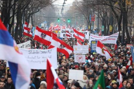 Mass protest in Vienna against Austria's controversial Covid-19 restrictions