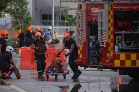 Football field-sized fire breaks out at industrial building