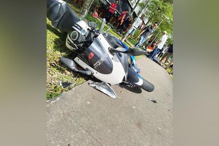 Cabby, 67, arrested in Sembawang accident; biker unconscious