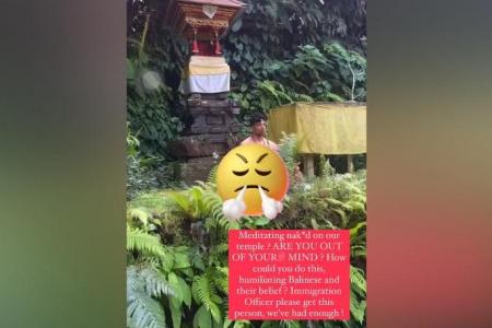 Indonesia hunting foreigner who meditated naked at shrine