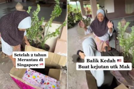 Woman returns to Kedah for Hari Raya in a box