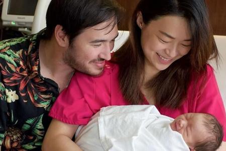 Actress Rebecca Lim shares first photo of family of three