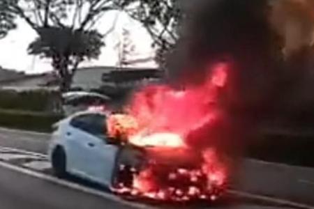 Car catches fire on Kallang-Paya Lebar Expressway; no injuries reported