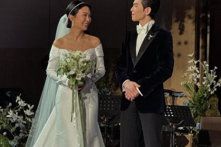 Singer Jam Hsiao and manager Summer Lin hold wedding banquet