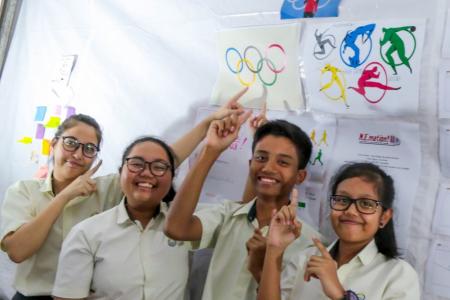 Putri Azra Besim Kukuljac, Jihan Fahira Jassuri, Mohamad Iqmal Mohamad Fairuz and Nur Farihah Ahmad Faruzi of Team DinoSoar were inspired by Joseph Schooling's historic gold medal swim.