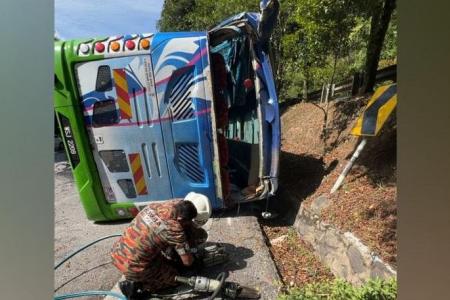 Two tourists dead after tour bus overturns in Genting Highlands