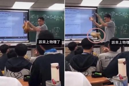Taiwan teacher slammed for dropping cat to teach physics